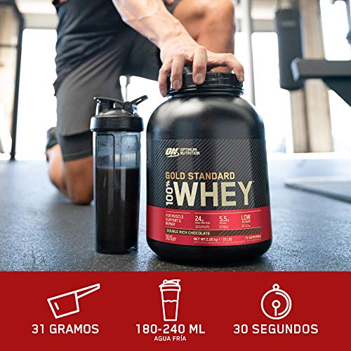 Optimum Nutrition ON Gold Standard 100% Whey Proteína en Polvo Suplementos Deportivos, Glutamina y Aminoácidos, BCAA, Helado de Vainilla, 30 Porciones, 900 g, Embalaje Puede Variar