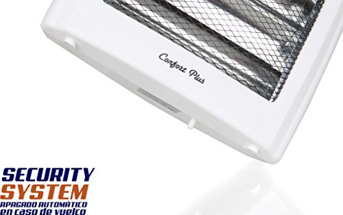 Orbegozo BP 5007 – Estufa de cuarzo con 2 niveles de potencia, 400 W y 800 W, diseño en color blanco, tamaño compacto