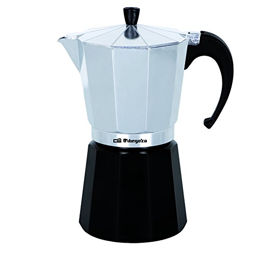 Orbegozo KFM 230 230-Cafetera, 2 Tazas, Color Plata, Aluminio, Negro