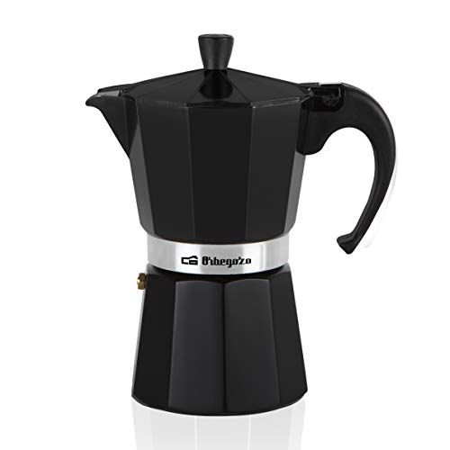 Orbegozo KFN 610 - Cafetera italiana de aluminio, capacidad para 6 tazas, color negro