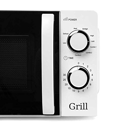 Orbegozo MIG 2130 Microondas con grill con 20 litros de capacidad, 5 niveles de funcionamiento y 3 funciones combinadas, temporizador hasta 30 minutos, 700-900 W, 900 W, Blanco