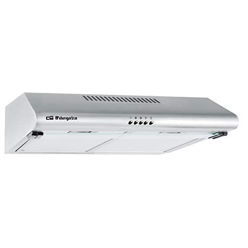 Orbegozo ST 07260 D IN - Campana extractora standard, 2 motores de 60 W, 3 niveles de potencia, 2 filtros de aluminio desmontables, extracción 347.4 m3/h, iluminación LED