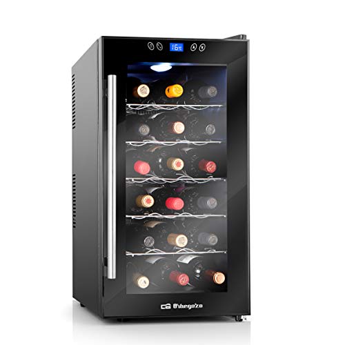 Orbegozo VT 1860 – Vinoteca 18 botellas, 52 litros de capacidad, temperatura regulable, panel táctl, display digital, luz LED, 70 W