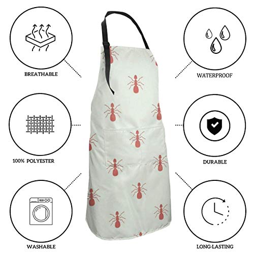 Osmykqe Delantal de Babero con Bolsillo y Corbatas Ajustables Ant Men Women Delantal de Cocina para cocinar, Hornear, Hacer Manualidades, jardinería