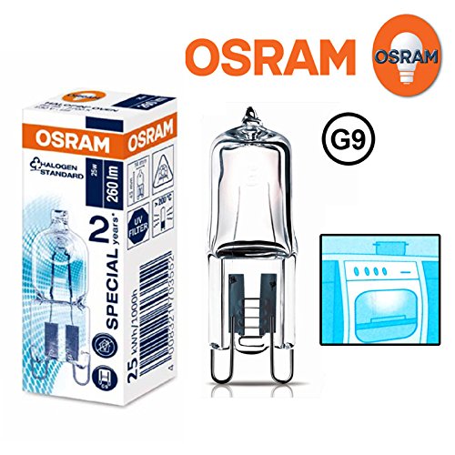 OSRAM 66725 - Bombilla de cápsula halógena, 40 W, G9, para horno y microondas
