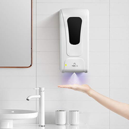 OurLeeme Dispensador automático de jabón de 1000 ml, dispensador automático de jabón líquido montado en la Pared Sensor IR Dispensador de loción de jabón líquido sin Contacto Desinfección automática