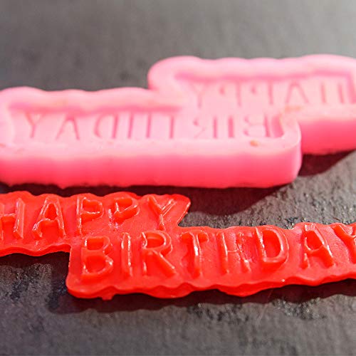 Outlet DRUCK-SHOP24 Fondant Moldes para felicitación, Happy Birthday Schriftzug