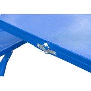 Outsunny Mesa Maleta de Camping Plegable Portátil 4 Asientos y Agujero Sombrilla Estructura Aluminio Playa Picnic 84.5x64.5x66cm (Azul)