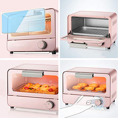 Oven CYN-Mini Tostador eléctrico de convección doméstico de 6L, operación con un botón y Control unificado de Temperatura del Tubo de Calentamiento de Vidrio de Cuarzo, 800W