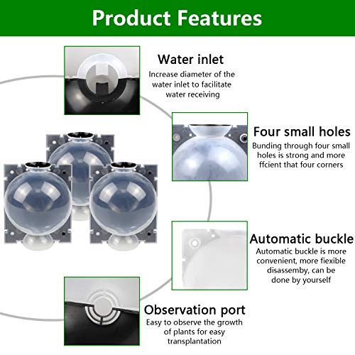 O'woda Dispositivo de Enraizamiento de Plantas Reutilizable, 12 cm Bola Rápida de Crecimiento de Las Raíces, Propagación de la Vaina de Rosas, Árboles, Arbustos (3 Piezas, Translúcido)