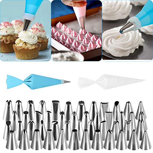 Oziral Decoración de Pasteles 120 Piezas, Plato Giratorio para Pasteles,Moldes para Tazas de Muffins para Principiantes y Amantes de Pasteles