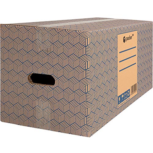 Pack 12 Cajas Carton para Mudanzas y Almacenaje 600x300x275mm Ultra Resistentes con Asas, 100% ECO Box - Packer PRO