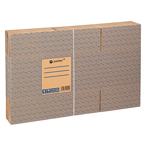 Pack 12 Cajas Carton para Mudanzas y Almacenaje 600x300x275mm Ultra Resistentes con Asas, 100% ECO Box - Packer PRO