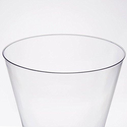 Pack de 40 tazas/vasos/copas de postre de plástico duro, de estilo antiguo de moda para fiesta, –transparente– de 255 ml