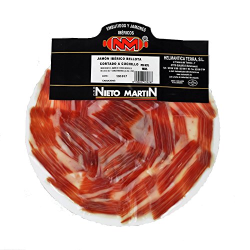 PACK ESPECIAL GOURMET SELECCIÓN JAMON DE BELLOTA IB. 50% RAZA IBERICO CORTE MANUAL A CUCHILLO (5 platos al vacío de 80 gramos, peso total lote 400 gr)