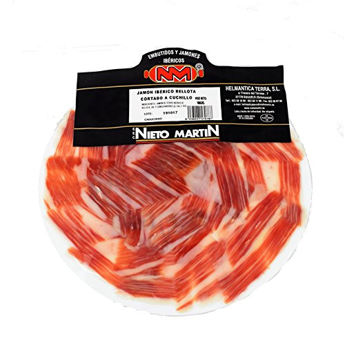 PACK ESPECIAL GOURMET SELECCIÓN JAMON DE BELLOTA IB. 50% RAZA IBERICO CORTE MANUAL A CUCHILLO (5 platos al vacío de 80 gramos, peso total lote 400 gr)