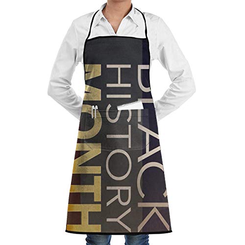 Pag Crane Kitchen Chef Delantal con Peto Mes de la Historia Negro Cuello Cintura Corbata Bolsillo Central Impermeable