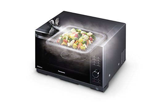 Panasonic NN-DS596 - Microondas Horno con Grill Combinado (1000 W, 27 L, 6 niveles, Inverter, Grill 1200 W, 23 modos, recubrimiento antiadherente sin plato) Negro