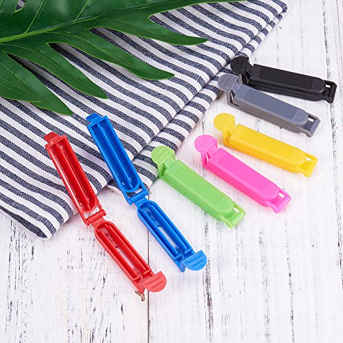 PandaHall Elite 70 Pcs Pinzas de Bolsa de Comida para Almacenamiento,Pinzas de Almacenamiento de Comida Casera, 7 Colores Mezclados