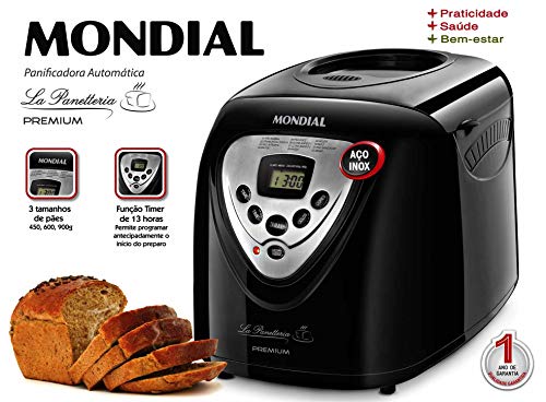 PANIFICADORA MONDIAL NPF51 LA PANETTERIA PREMIUM 450/600/900 GRAMOS 12 PROGRAMAS COCCIÓN Y AMASADO CUBETA ACERO INOX TEMPORIZADOR