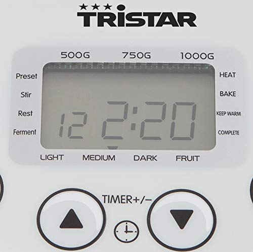 Panificadora Tristar BM-4586 – Grado de tostado de la corteza ajustable – programa sin gluten