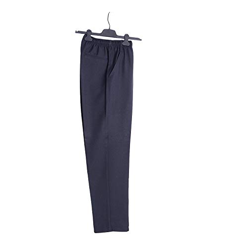 Pantalón Adaptado Hombre Color Gris/Marino - Tallas Grandes - Pantalon Vestir con Goma en la Cintura (Marino, XL)