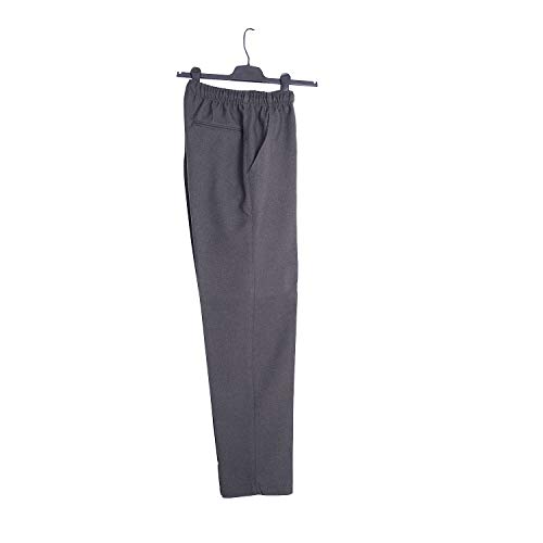 Pantalón Adaptado Hombre - Tallas Grandes - Pantalon Vestir con Goma en la Cintura - Invierno (Gris, 2XL)