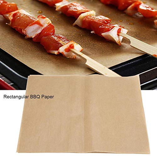 Papel de carnicero - 200 piezas de papel de barbacoa resistente al calor antiadherente Papel de aluminio cuadrado para barbacoa Hojas para hornear para parrilla