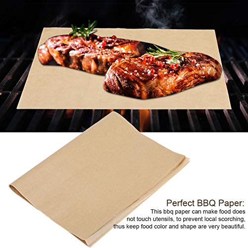 Papel de carnicero - 200 piezas de papel de barbacoa resistente al calor antiadherente Papel de aluminio cuadrado para barbacoa Hojas para hornear para parrilla