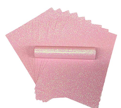 Papel de purpurina A4, color rosa pálido, iridiscente, tacto suave, 150 g/m², paquete de 10 hojas