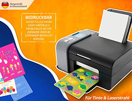 Papel de tóner 100 hojas de papel de impresora A4 130g blanco - PREMIUM - blanco como la nieve - papel de copia - cartones, presentaciones, manualidades, álbumes de recortes, regalos de bricolaje