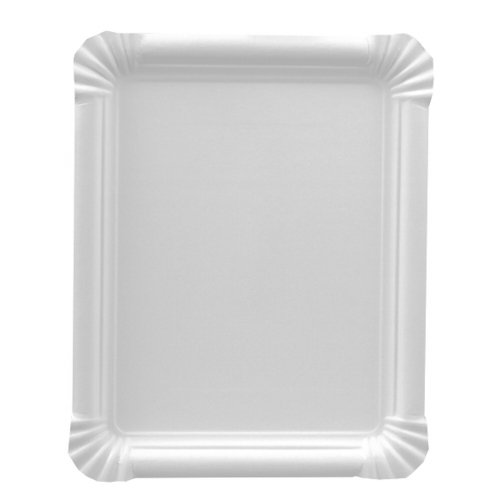 PAPSTAR 11071 250 Pure - Bandeja Rectangular de cartón (16,5 x 20 cm), Color Blanco