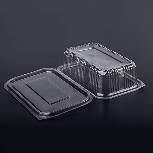 (Paquete de 100) Envases de almacenamiento de ensalada de 750 ml Con bisagras redondas Comida rápida Caja transparente desechable Tapas de plástico Almacenamiento