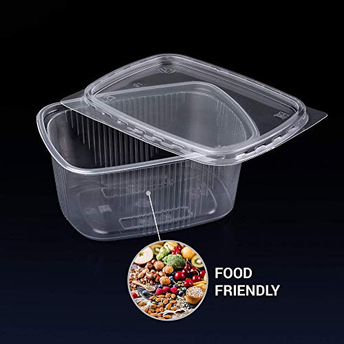 (Paquete de 150) Envases de ensalada de 250 ml Comida rápida para llevar Caja desechable tapas de plástico Almacenamiento