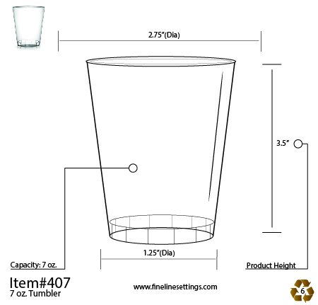 Paquete de 40 - Vasos de plástico duro | Vidrio transparente para fiestas - 200 ml (7 oz)