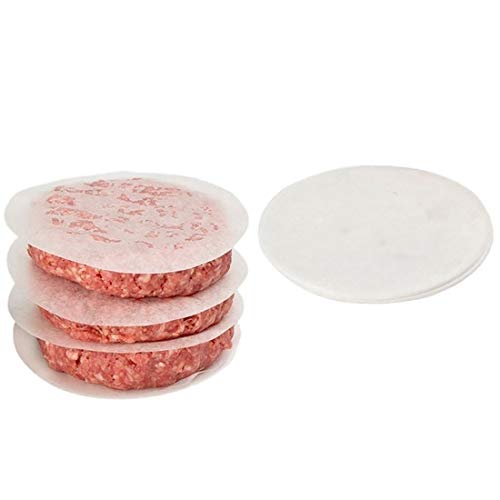 Para la cocina Presión Recubrimiento carne de la hamburguesa Patty Cake Mold hogar de la categoría alimenticia de aleación de aluminio de cocina antiadherente con 40 PCS caras de silicona Papeles XY