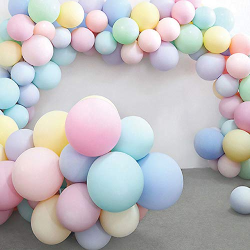 PartyWoo Globos Pastel, 100 Piezas de 10 Pulgadas Globo Pastel 8 Colores Globos Color Pastel Globos Colores Pasteles Globos Látex para Pastel Bautizo, Decoracion Pastel Cumpleaños, Decoracion Pastel