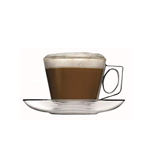 Pasabahce 97302 - 6 tazas de café con platillo "Vela", para té, café y capuchino, para 6 personas