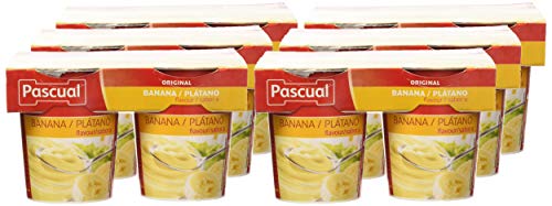 Pascual Yogur Sabor Plátano - Paquete de 4 x 125 gr - Total: 500 gr - , Pack de 6