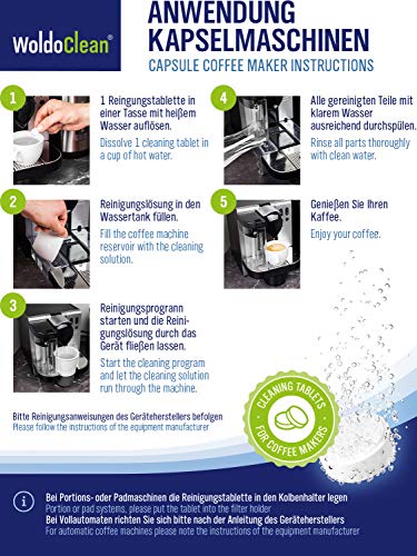 Pastillas para la limpieza de cafeteras automáticas - 40x tabletas limpiadoras compatible con marcas, Delonghi, Seaco, Krups, Senseo, Siemens