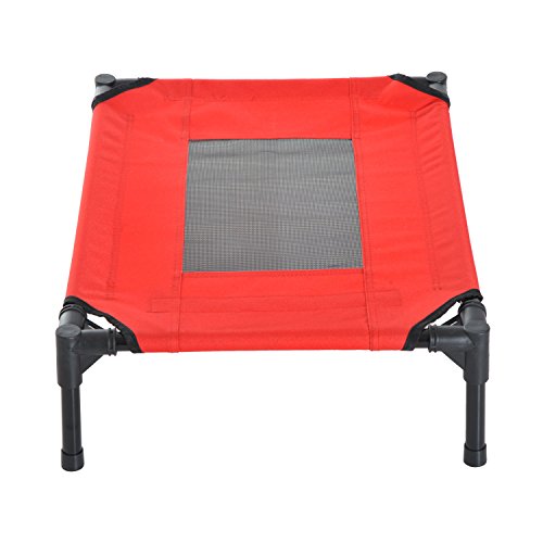 PawHut Cama Mascota para Perros Gatos Camas para Domir Relajar Exterior Terraza Jardín Malla de Ventilación (S: 64 x 46 x 18cm (LxAnxAl))