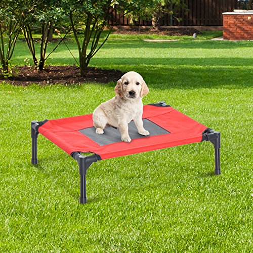 PawHut Cama Mascota para Perros Gatos Camas para Domir Relajar Exterior Terraza Jardín Malla de Ventilación (S: 64 x 46 x 18cm (LxAnxAl))