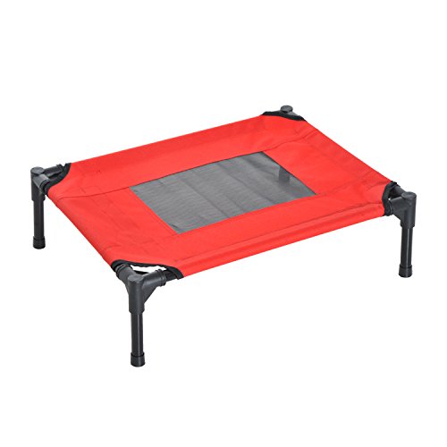 PawHut Cama Mascota para Perros Gatos Camas para Domir Relajar Exterior Terraza Jardín Malla de Ventilación (S: 64 x 46 x 18cm (LxAnxAl))