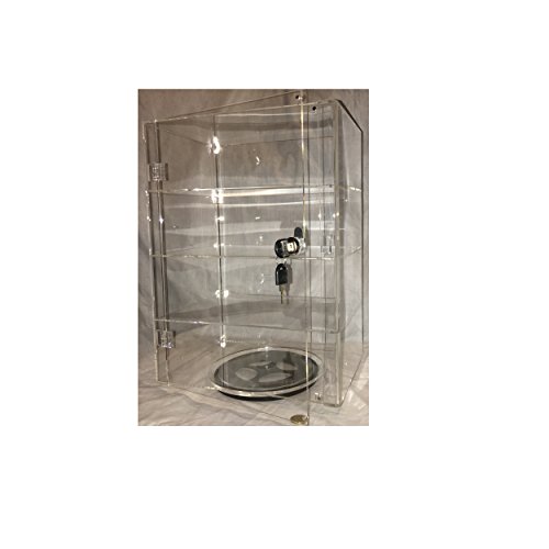 PC3721® 1 Vitrina de acrílico Transparente de Alto Brillo con Puerta Frontal, Cerradura de Seguridad y Plato Giratorio Fijo DB089TT-8IN