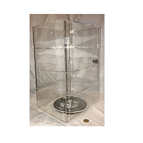 PC3721® 1 Vitrina de acrílico Transparente de Alto Brillo con Puerta Frontal, Cerradura de Seguridad y Plato Giratorio Fijo DB089TT-8IN