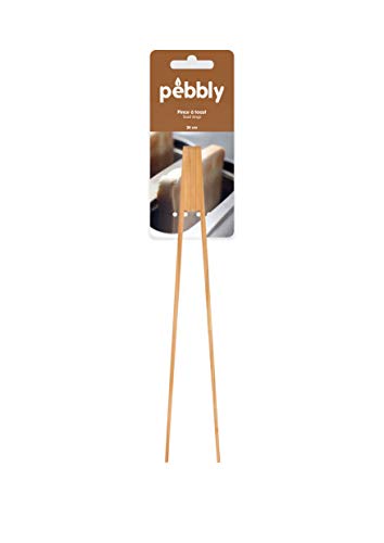 Pebbly NBA001 - Pinza de tostadas, bambú, 24 cm