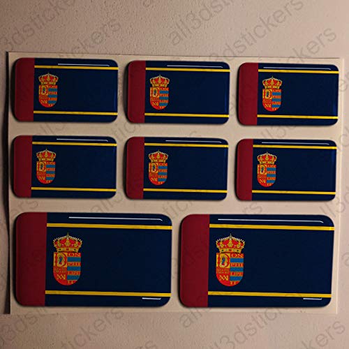 Pegatinas Mostoles España Resina, 8 x Pegatinas Relieve 3D Bandera Mostoles España Adhesivo Vinilo