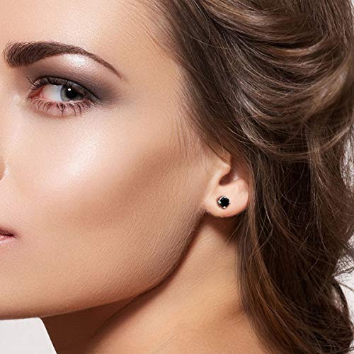 Pendientes de diamante solitario de 1 3/8 ct con diamante negro para mujer, pendientes de diamantes de plata de ley 925S y oro blanco con diamantes naturales