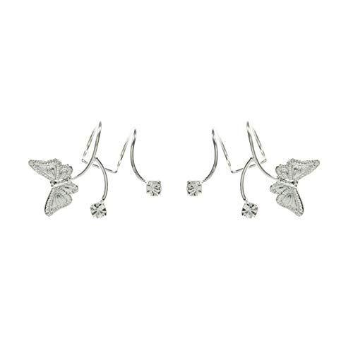 Pendientes para cartilago, ear cuff mariposa con circonita Plata de Ley