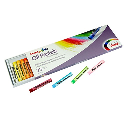 Pentel, PHN-25U, Caja de 25 pasteles de aceite, colores surtidos